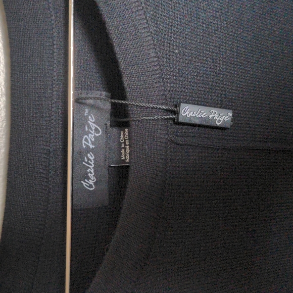 Charlie Paige Sweater Dress with Faux Leather Accents - Picture 3 of 11